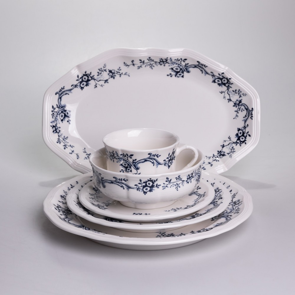 Столовий набір посуду тарілок і чашок 32 предмети на 6 персон Vintage порцеляновий YY78-10A