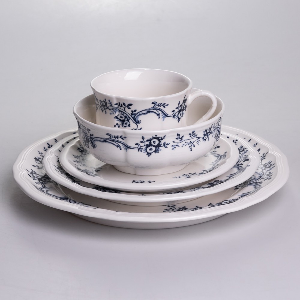 Столовий набір посуду тарілок і чашок 32 предмети на 6 персон Vintage порцеляновий YY78-10A