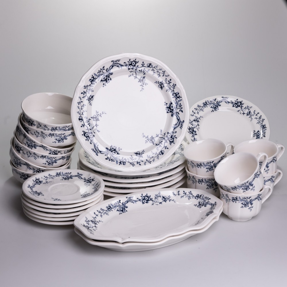 Столовий набір посуду тарілок і чашок 32 предмети на 6 персон Vintage порцеляновий YY78-10A