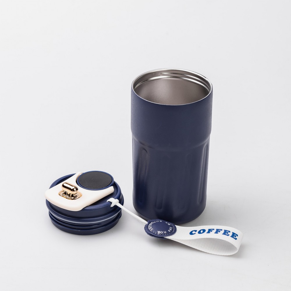 Термокружка Coffee с датчиком температуры 500 мл синяя