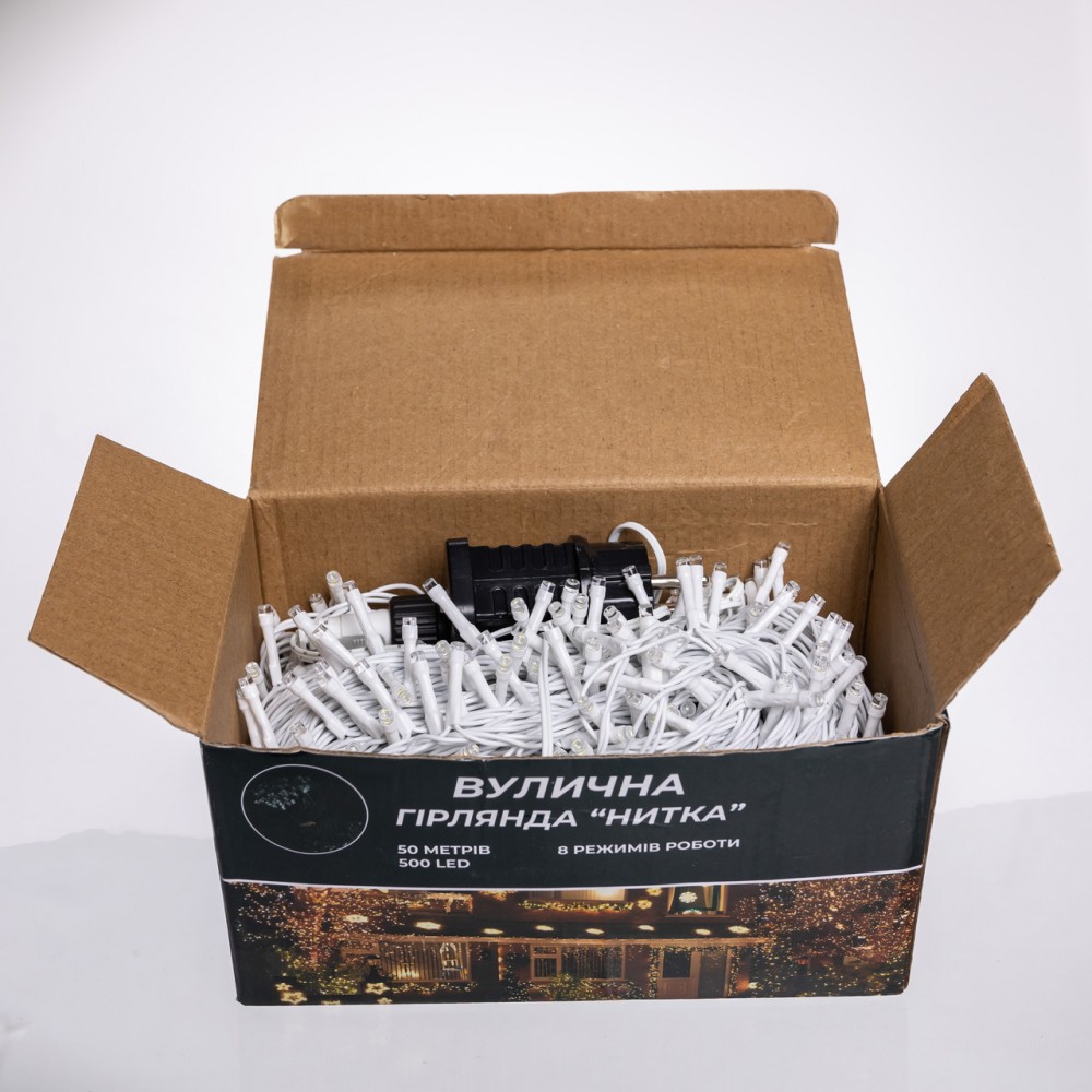 Гирлянда Рождественская фея уличная 50 м 500 LED белый провод Белый CF500L50MWW