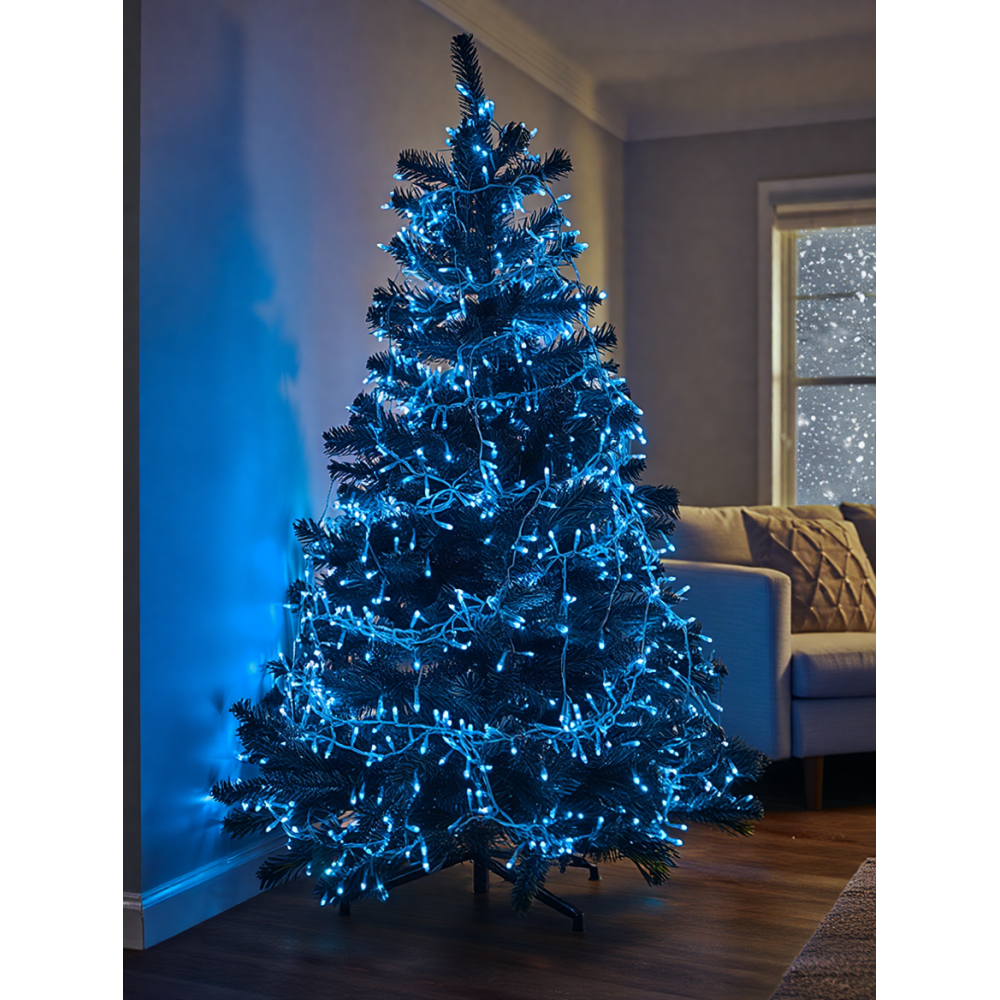 Гірлянда Різдвяна фея вулична 50 м 500 LED білий провід Синій CF500L50MWBL