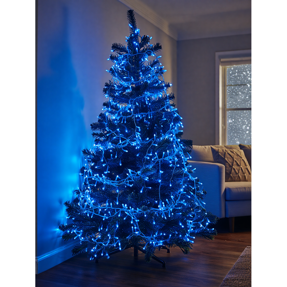 Гірлянда Різдвяна фея вулична 50 м 500 LED білий провід Синій CF500L50MWBL
