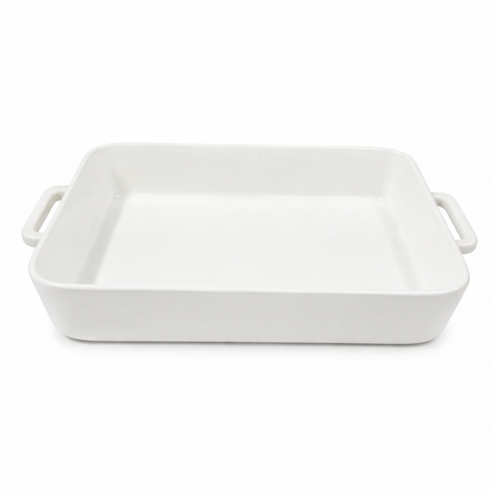 Форма для выпечки фарфоровая с ручками 36х25х7 см белый KP-171-1