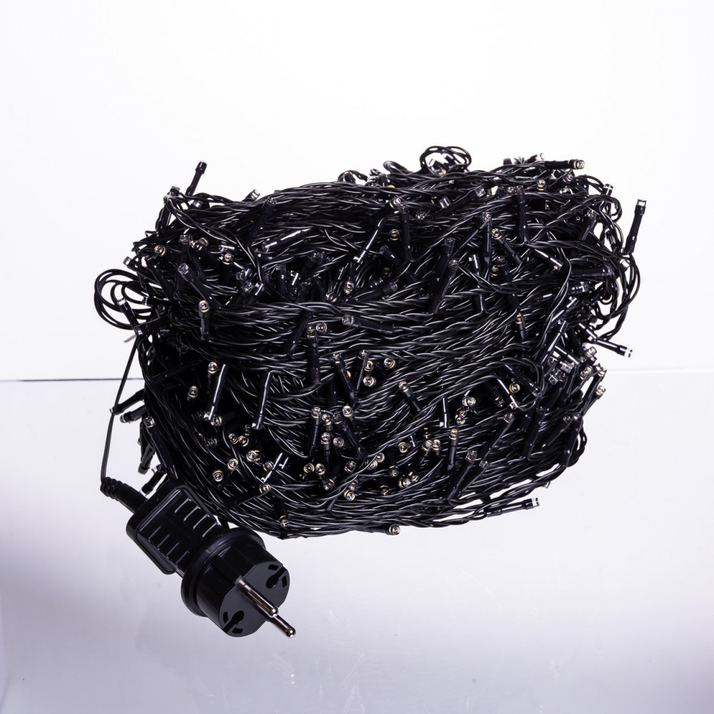 Гирлянда Рождественская фея уличная 100 (м) 1000 LED черный провод Желтый CF1000L100MBY