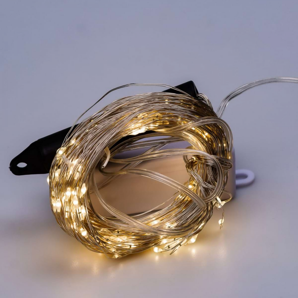 Гірлянда Кінський хвіст 2 м 10 ліній на 200 led лампочок на мідному дроті від мережі Жовта 1733012Y