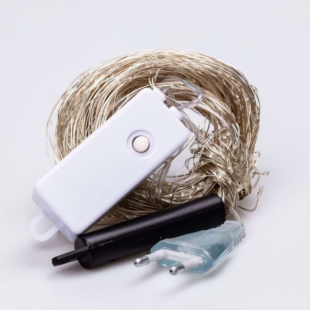 Гірлянда Кінський хвіст 2 м 10 ліній на 200 led лампочок на мідному дроті від мережі Жовта 1733012Y