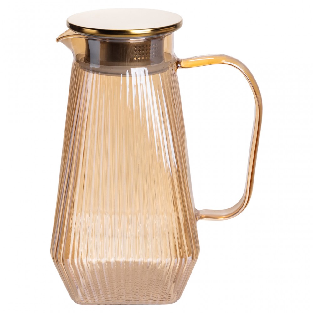 Кувшин 1.8 л со стаканами 6 штук по 200 (мл) графин для компота сока воды лимонада кувшин для напитков Коричневый HP-19-39
