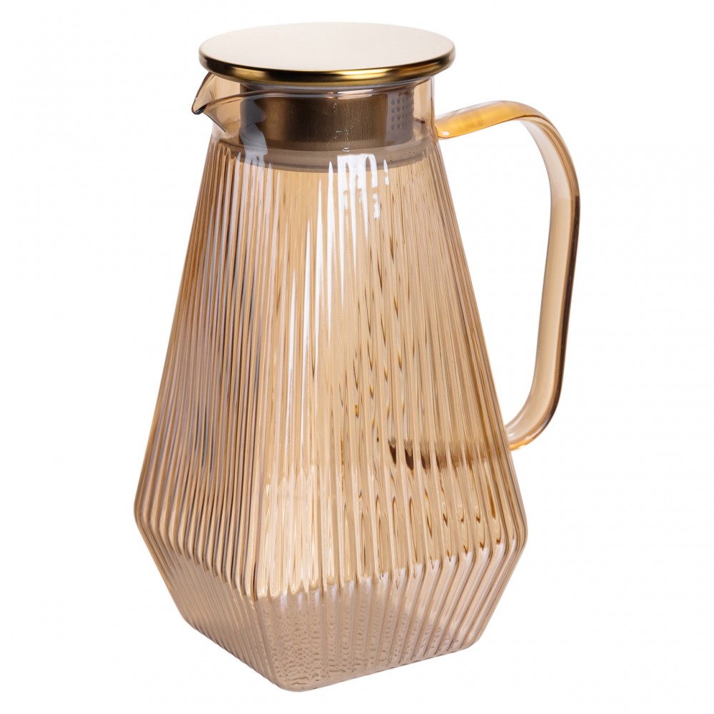 Кувшин 1.8 л со стаканами 6 штук по 200 (мл) графин для компота сока воды лимонада кувшин для напитков Коричневый HP-19-39