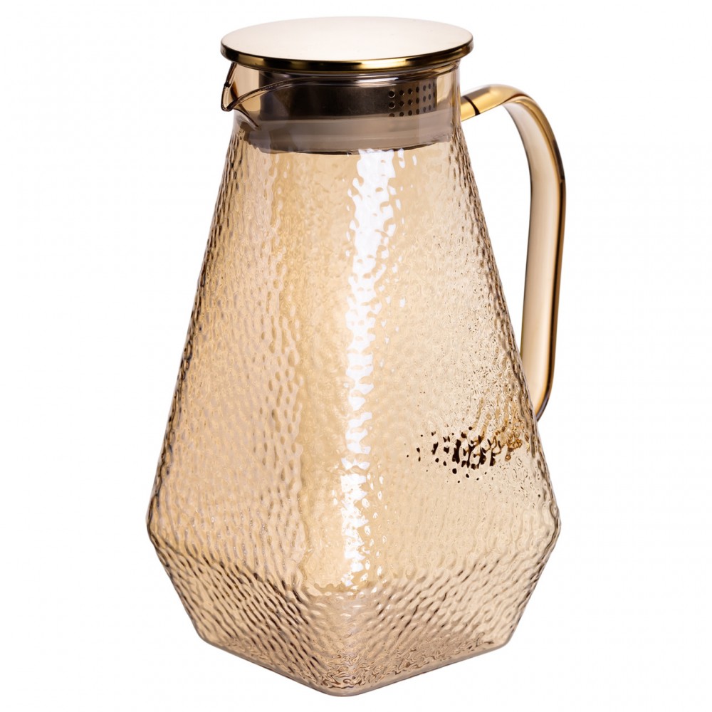 Кувшин 1.8 л со стаканами 6 штук по 200 (мл) графин для компота сока воды лимонада кувшин для напитков Коричневый HP-19-39S