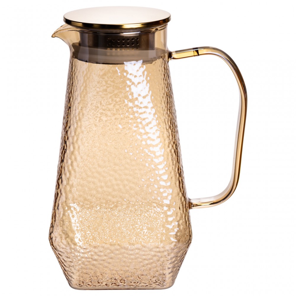 Кувшин 1.8 л со стаканами 6 штук по 200 (мл) графин для компота сока воды лимонада кувшин для напитков Коричневый HP-19-39S