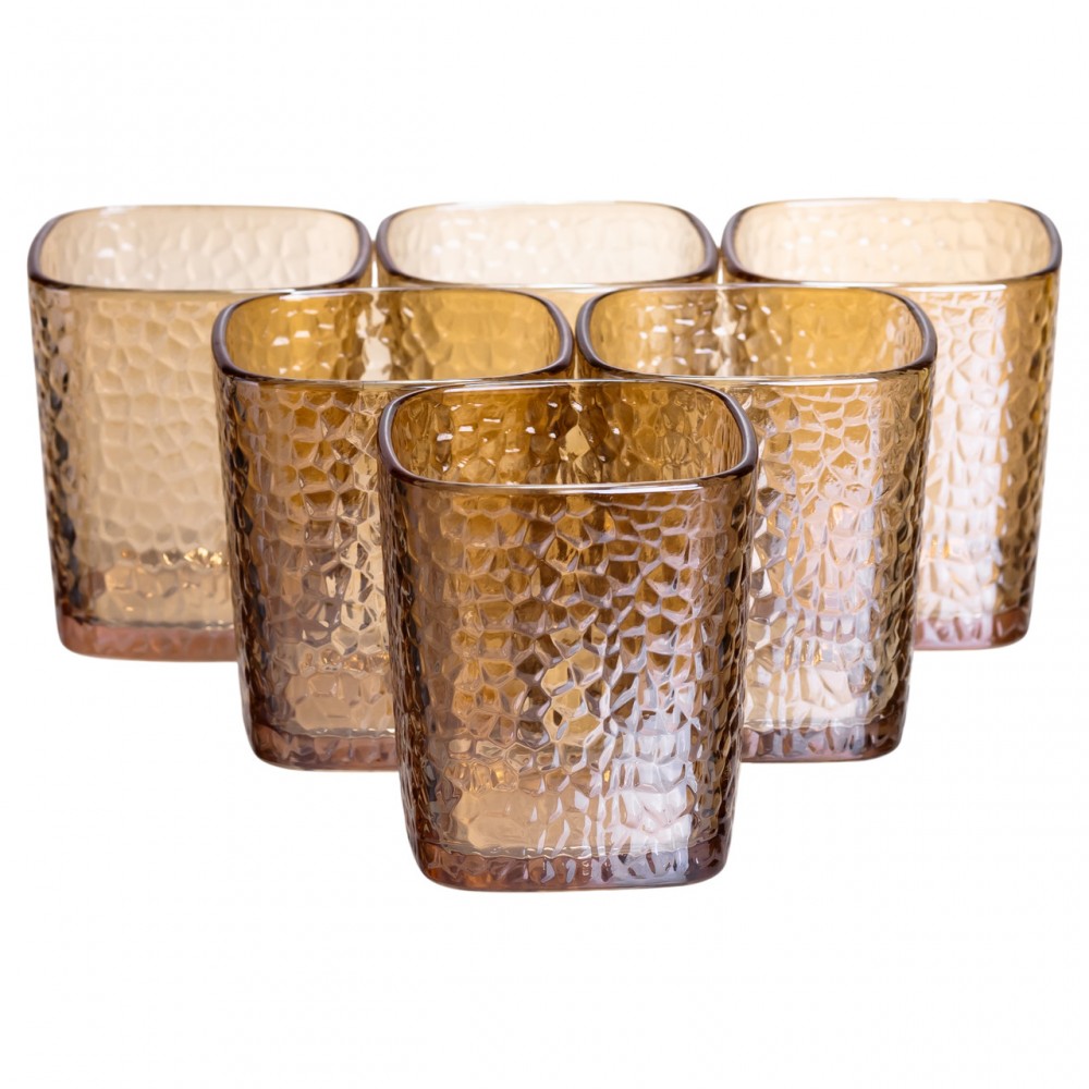 Кувшин 1.8 л со стаканами 6 штук по 200 (мл) графин для компота сока воды лимонада кувшин для напитков Коричневый HP-19-39S