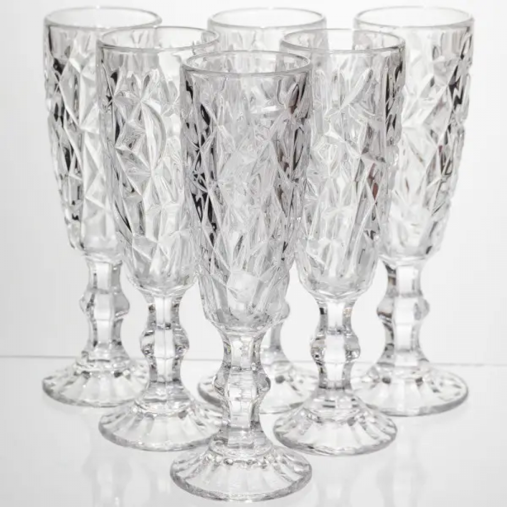 Набор бокалов для шампанского 6 штук 160 мл подарочные бокалы для шампанского на ножке фужеры для игристых вин HP-19-164