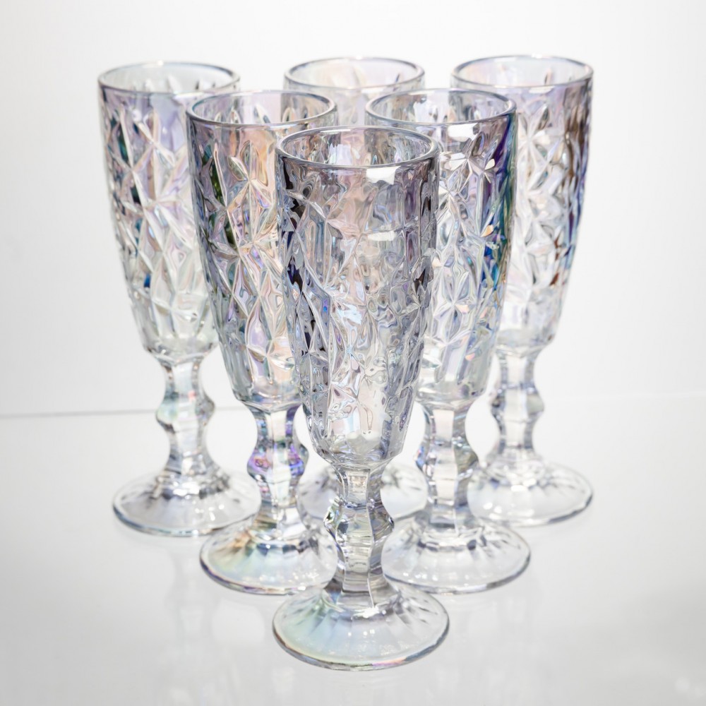 Набор бокалов для шампанского 6 штук 160 мл подарочные бокалы для шампанского на ножке фужеры для игристых вин HP-19-172