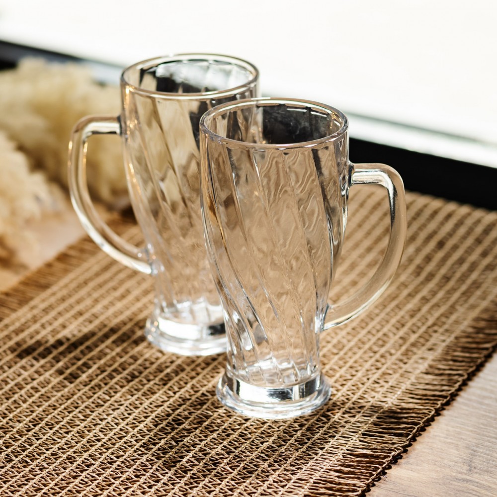 Набор кружек для пива Glass Mug стеклянных 2 штуки по 420 мл HP-17-59