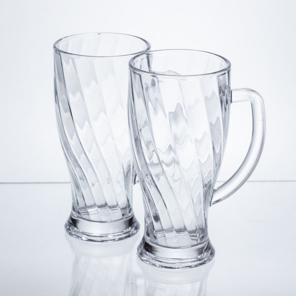Набор кружек для пива Glass Mug стеклянных 2 штуки по 420 мл HP-17-59
