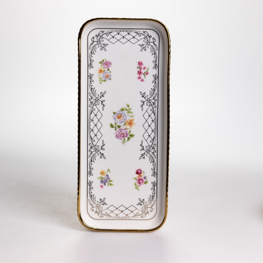 Столовый набор посуды тарелок и чашек 32 предмета на 6 персон "Золотой Кант" фарфоровый TH-32