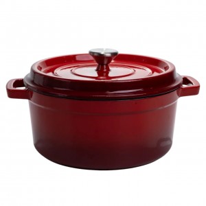 Кастрюля чугунная 3.5 л эмалированная Ø24 см с крышкой HP-1-1-RED