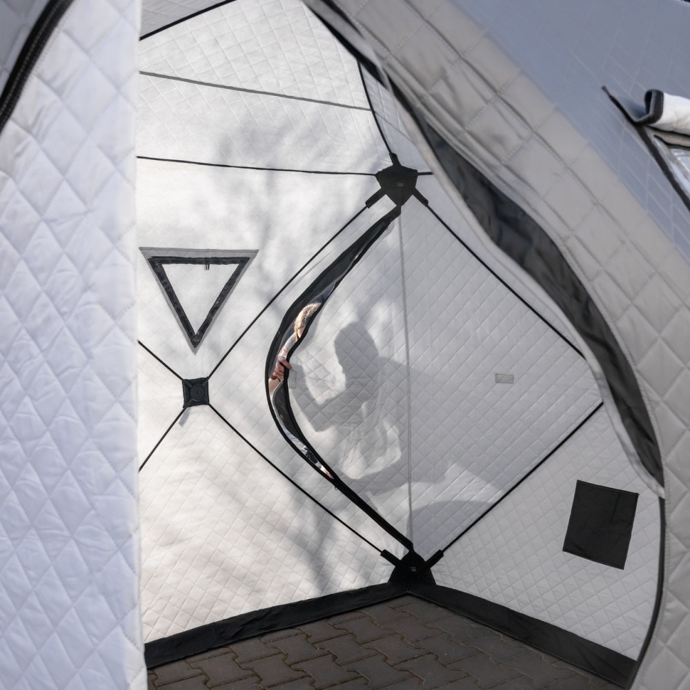 Палатка зимняя утепленная "Куб" (3-х местная 210х210х210), Зимняя палатка для рыболова туризма кемпинга и путешествий Серая LU-BD18G