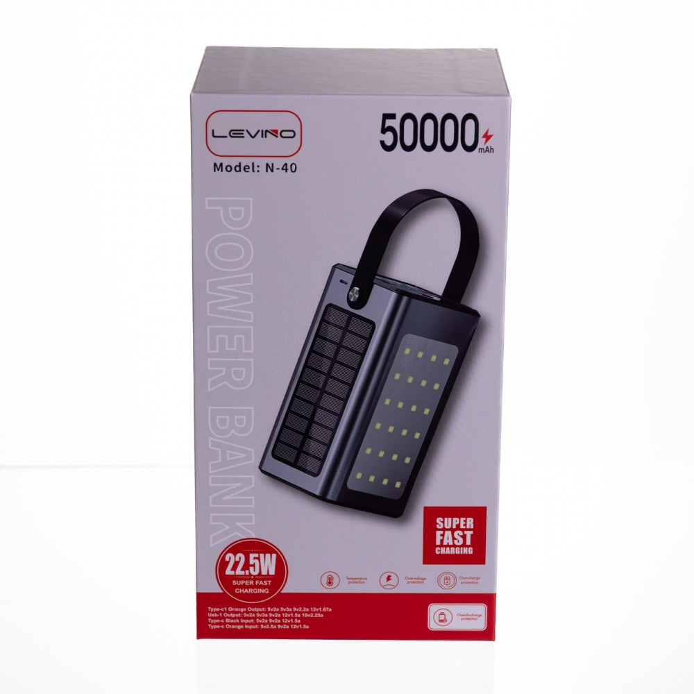 Повербанк с быстрой зарядкой и солнечной батареей 50000 mAh HP-N40