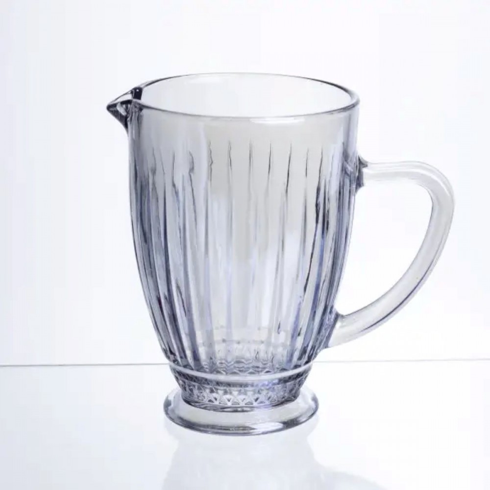 Кувшин для напитков 1,2 л ребристый из толстого стекла голубой HP-19-235