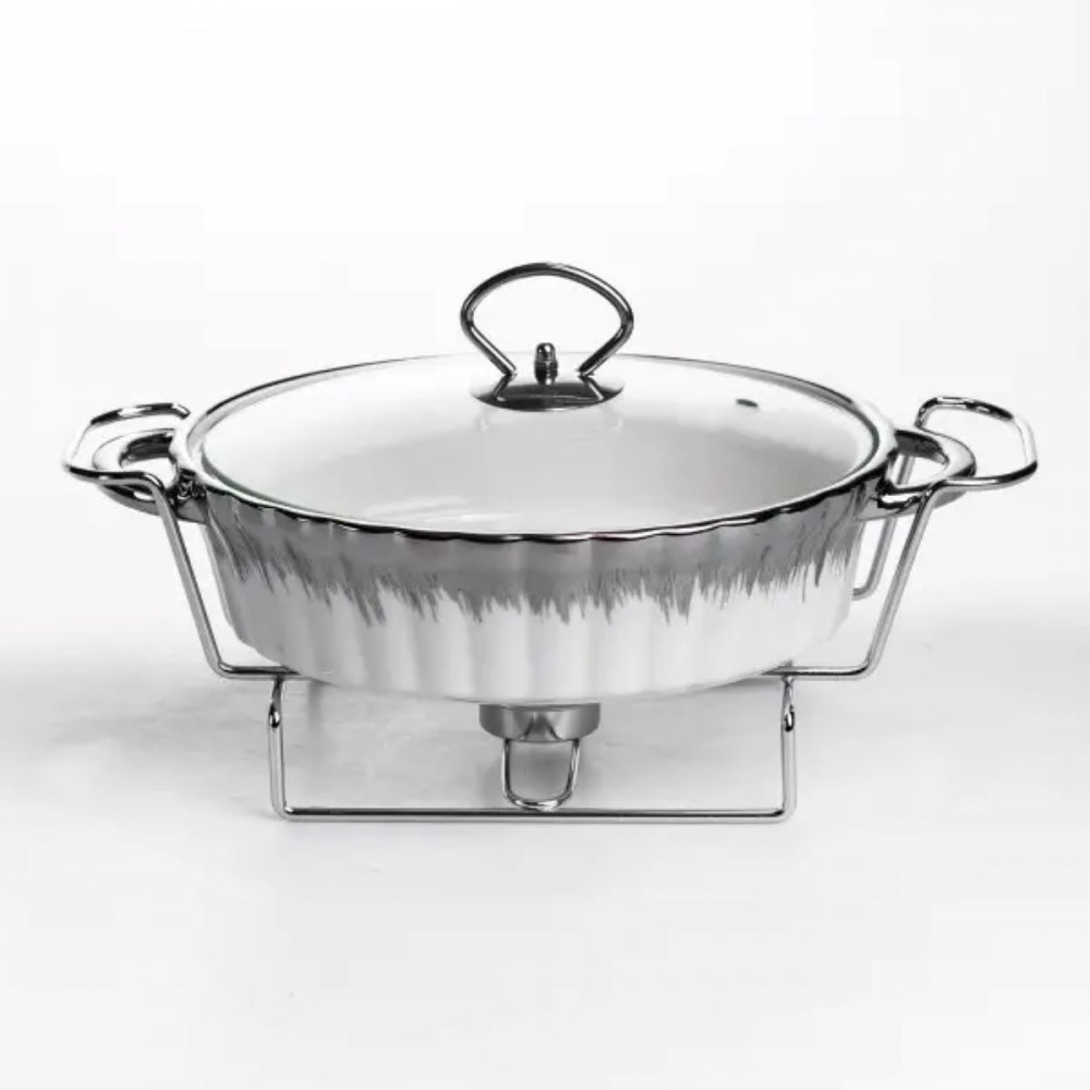 Мармітниця порцелянова 1 л на підставці з підігрівом 31х19х13 см MH739-S