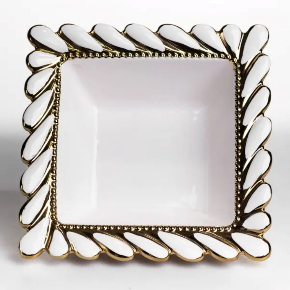 Тарелка глубокая фарфоровая Tiffany квадратная 26х26х8 см ML2009