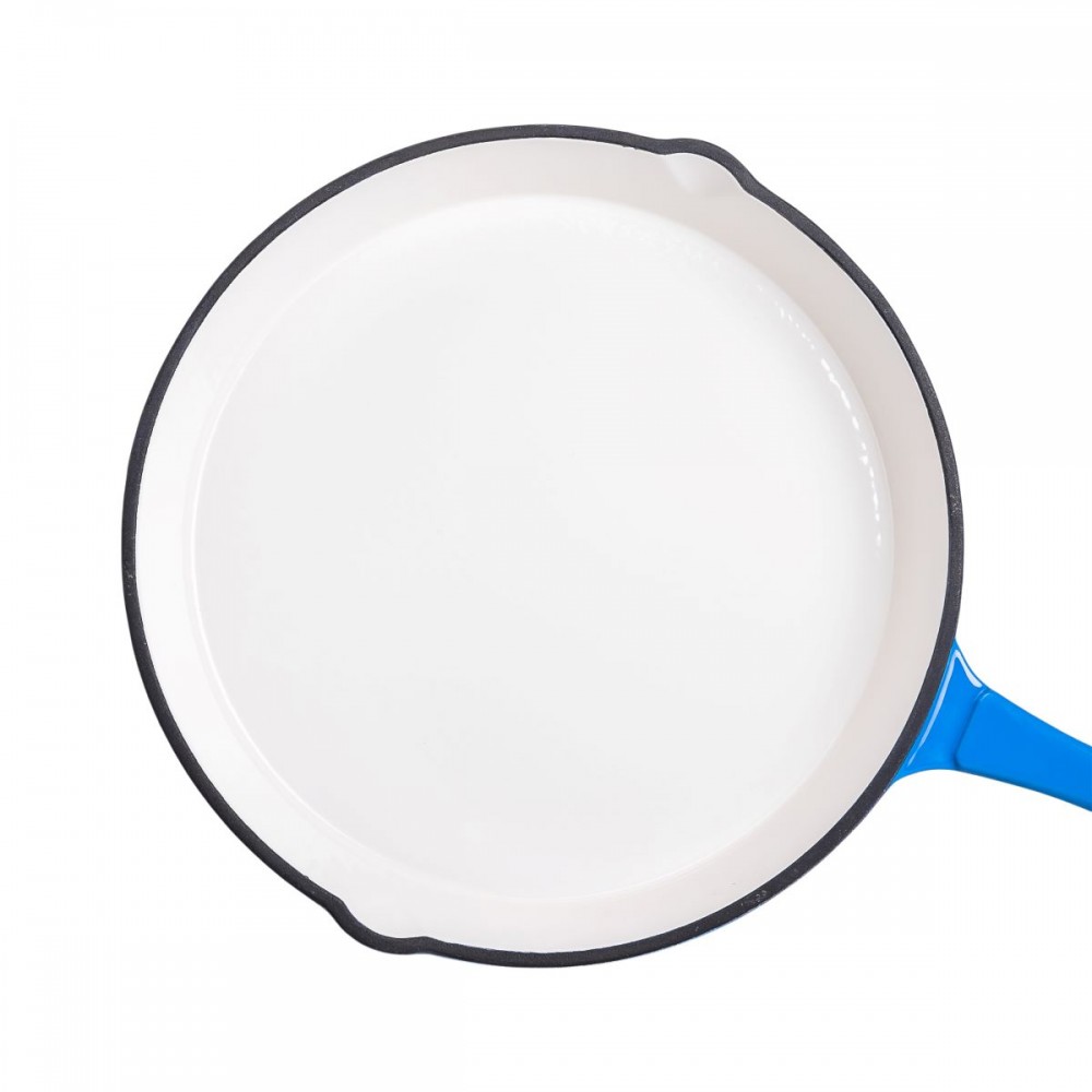 Набор чугунной посуды для приготовления 3 кастрюли и сковорода с эмалированным покрытием Синий HP-1-8