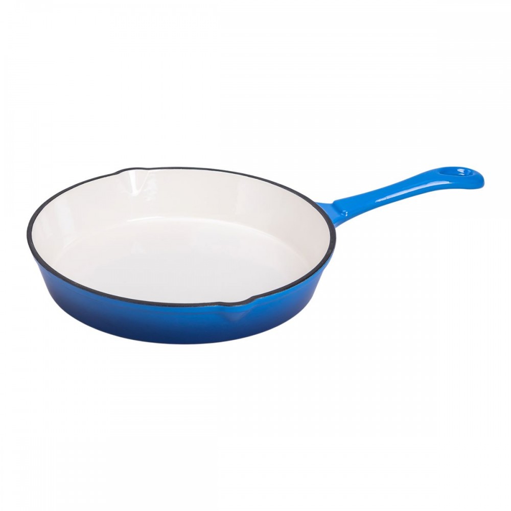 Набор чугунной посуды для приготовления 3 кастрюли и сковорода с эмалированным покрытием Синий HP-1-8