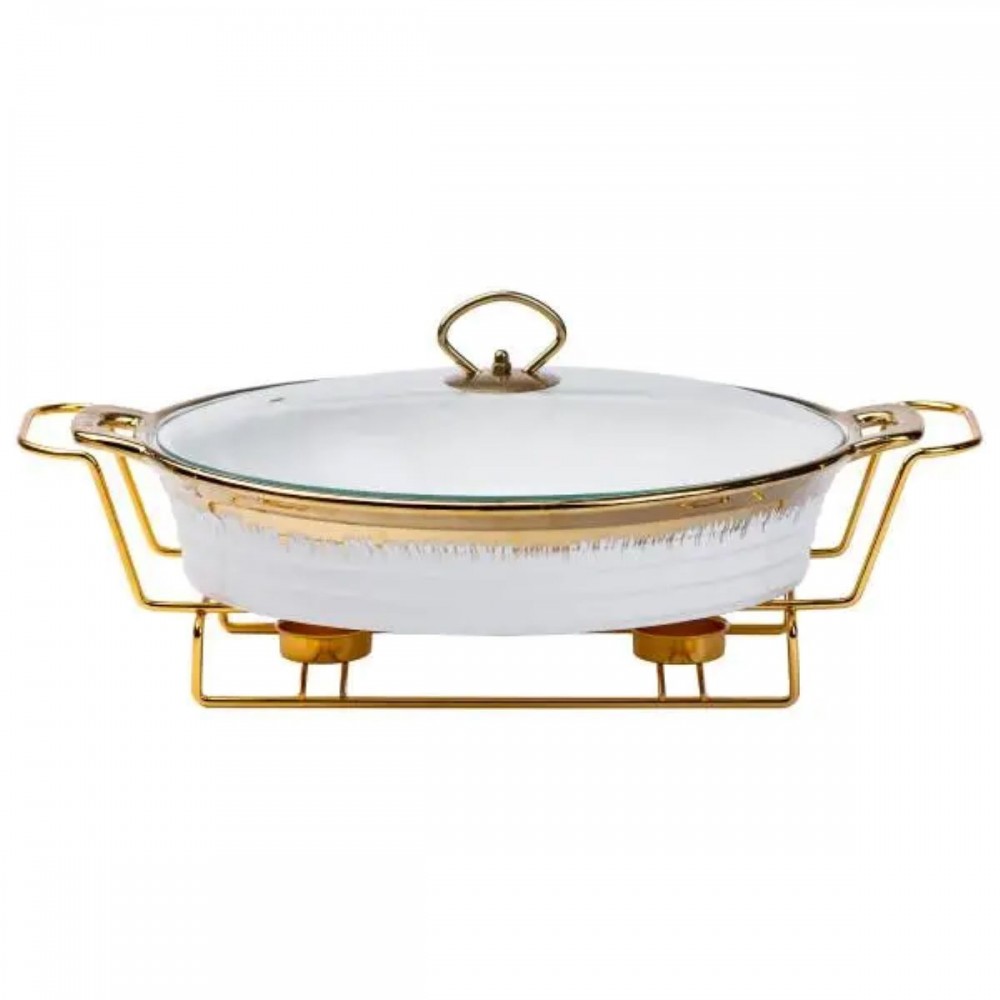 Настільна мармітниця 41х25х15.5 см марміт порцелянаовий для других страв 2 л HP1027