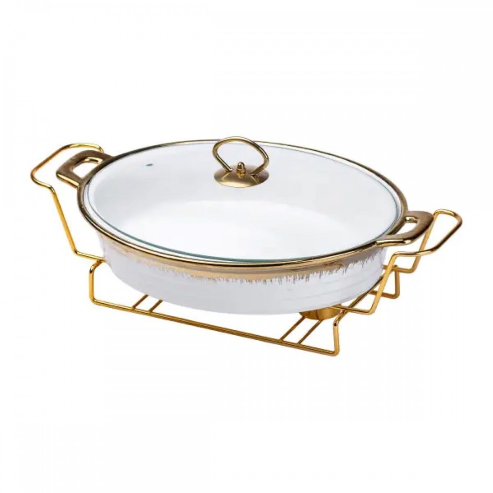 Настільна мармітниця 41х25х15.5 см марміт порцелянаовий для других страв 2 л HP1027