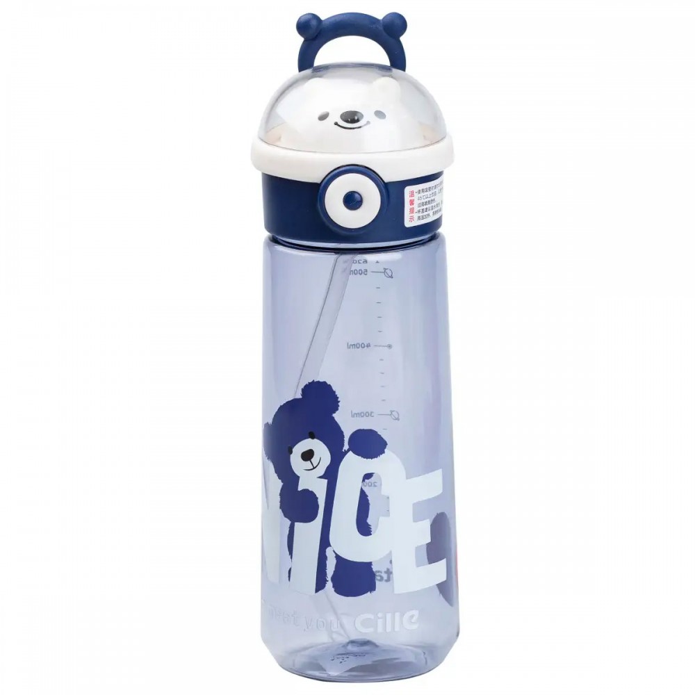 Бутылка для воды 620 мл с трубочкой Синяя HP17300BL