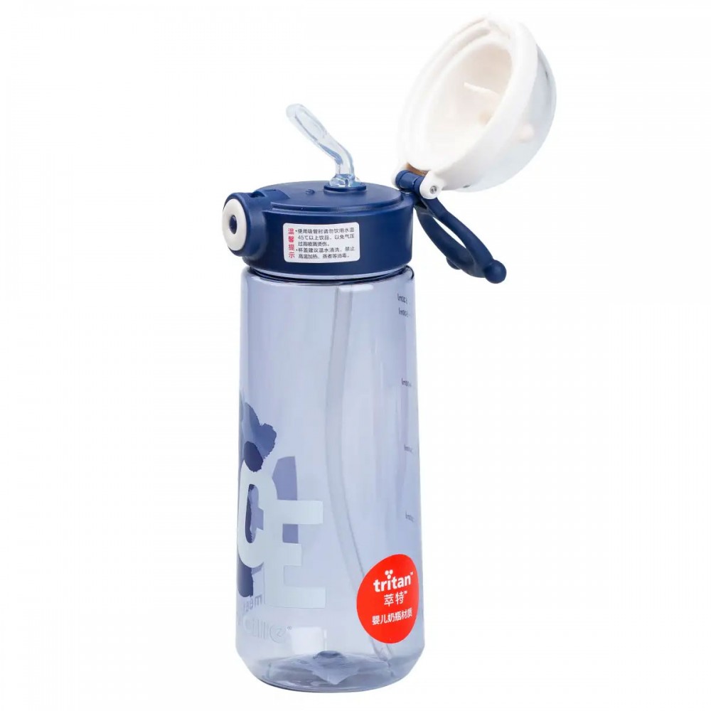 Бутылка для воды 620 мл с трубочкой Синяя HP17300BL