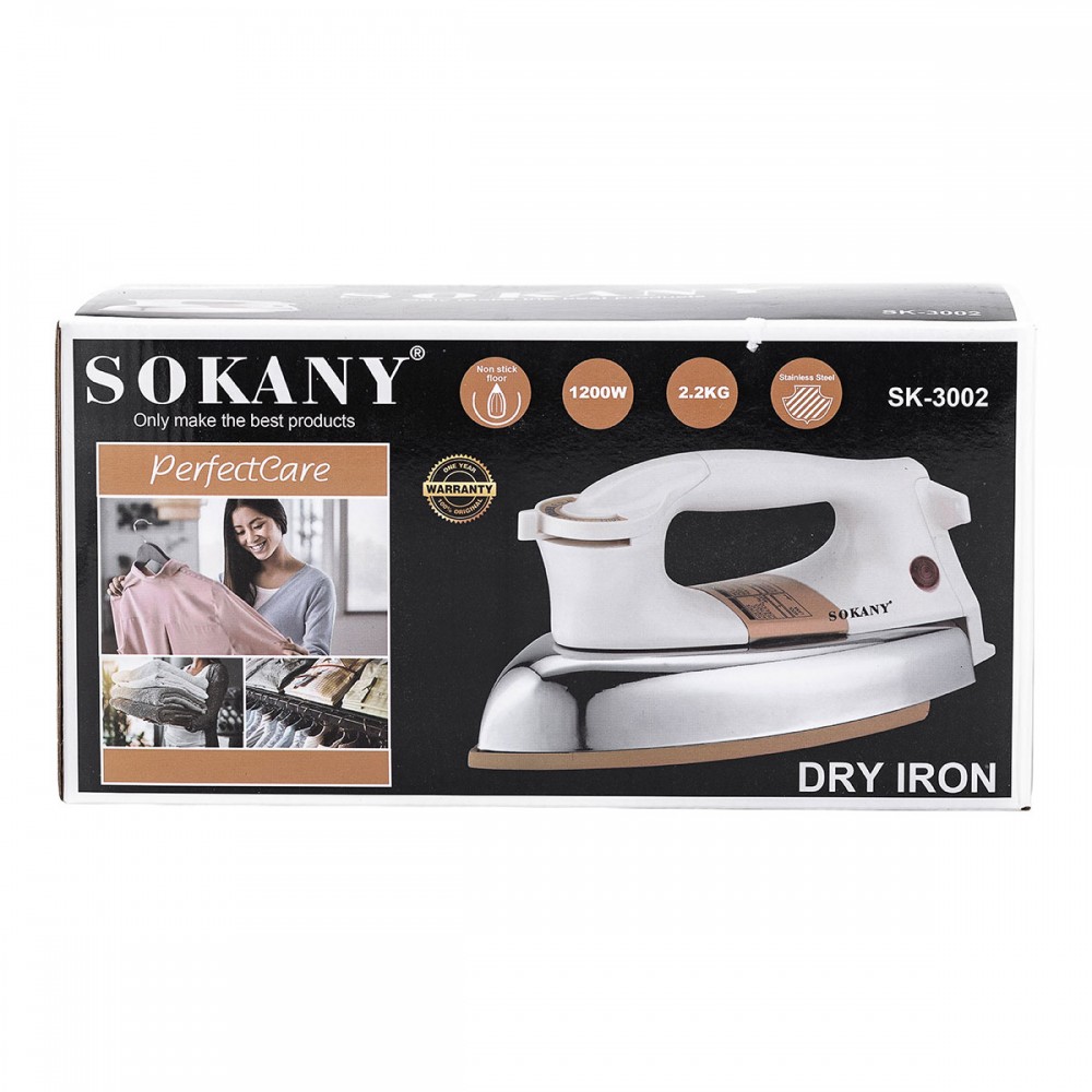 Утюг электрический ручной профессиональный для одежды 1200 Вт Sokany