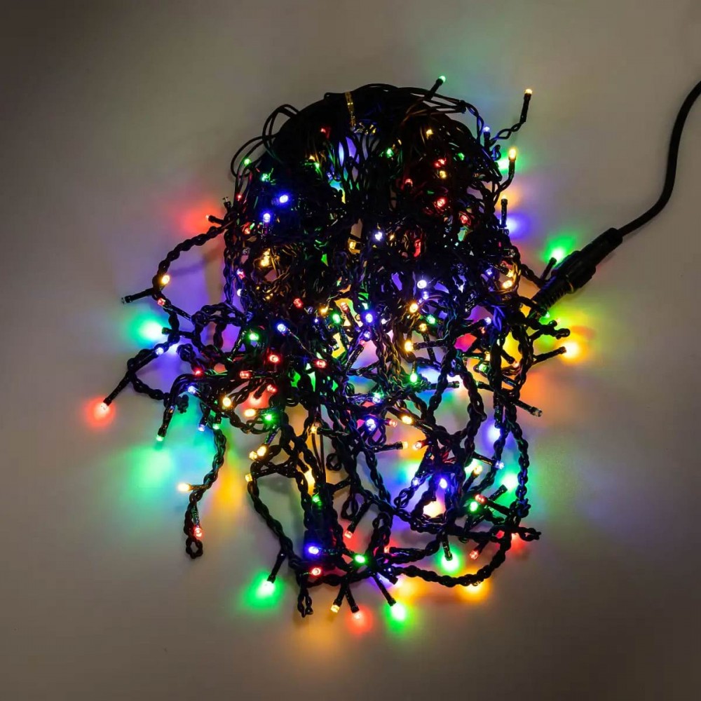 Уличная гирлянда бахрома 12 м 200 led черный провод Мультиколор 12MBML