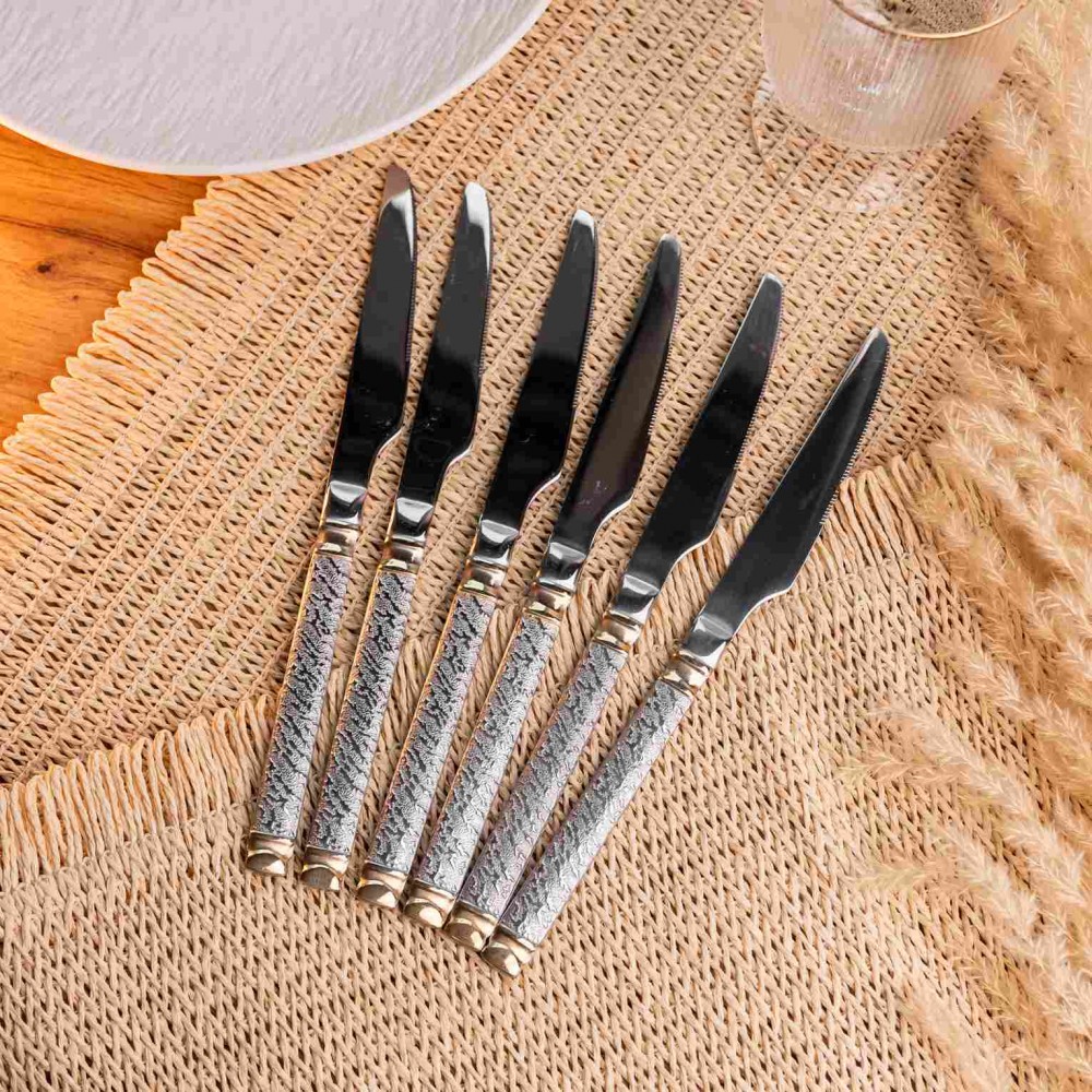 Набор столовых ножей 6 штук из нержавеющей стали 23 см ножи столовые приборы сервировка HP-16978-04