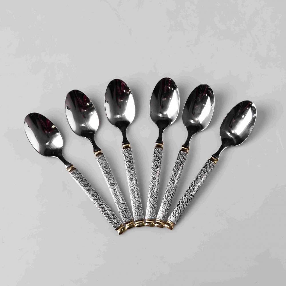 Набор чайных ложек 6 штук из нержавеющей стали 14.5 см ложки десертные глянцевая полировка столовые приборы HP-16978-07