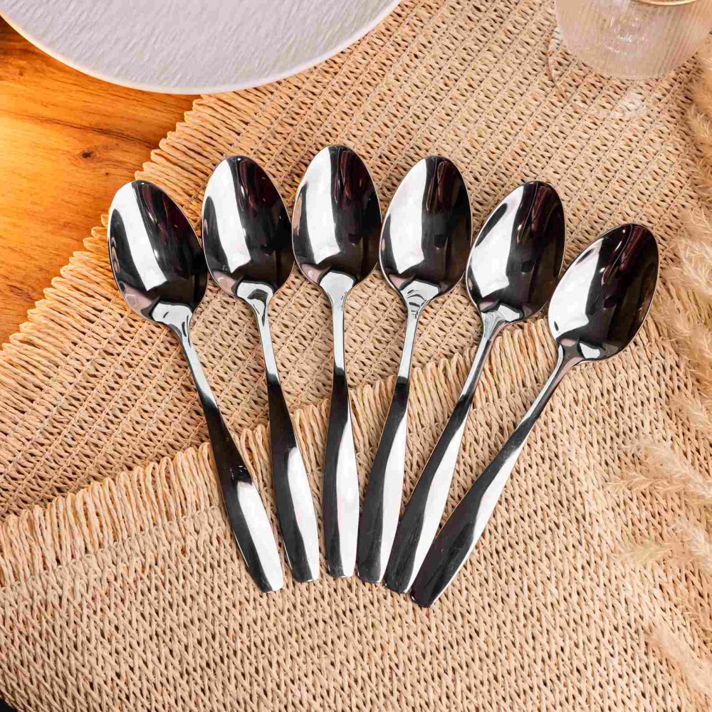 Набор чайных ложек 6 штук из нержавеющей стали 14.5 см серебристый ложки чайные посуда нержавейка десерт кофе HP-16978-15