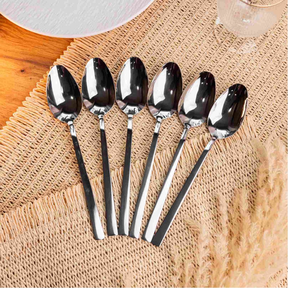 Набор столовых ложек 6 штук из нержавеющей стали серебристый ложки столовые приборы для сервировки стола нержавеющая сталь HP-16978-16