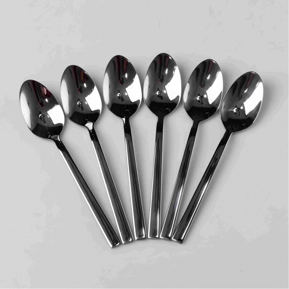Набор чайных ложек 6 штук из нержавеющей стали 14.5 см серебристые ложки чайные посуда нержавейка десерт кофе HP-16978-18