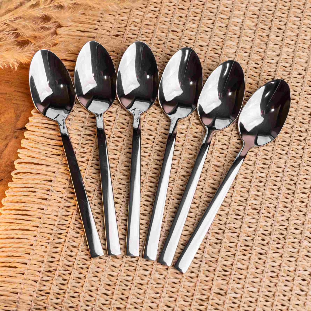 Набор чайных ложек 6 штук из нержавеющей стали 14.5 см серебристые ложки чайные посуда нержавейка десерт кофе HP-16978-18