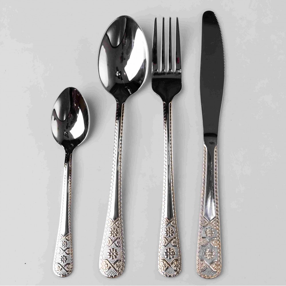 Набор столовых приборов из нержавеющей стали на 6 персон 24 предмета столовая ложка вилка нож в подарочной упаковке HP-16978-22