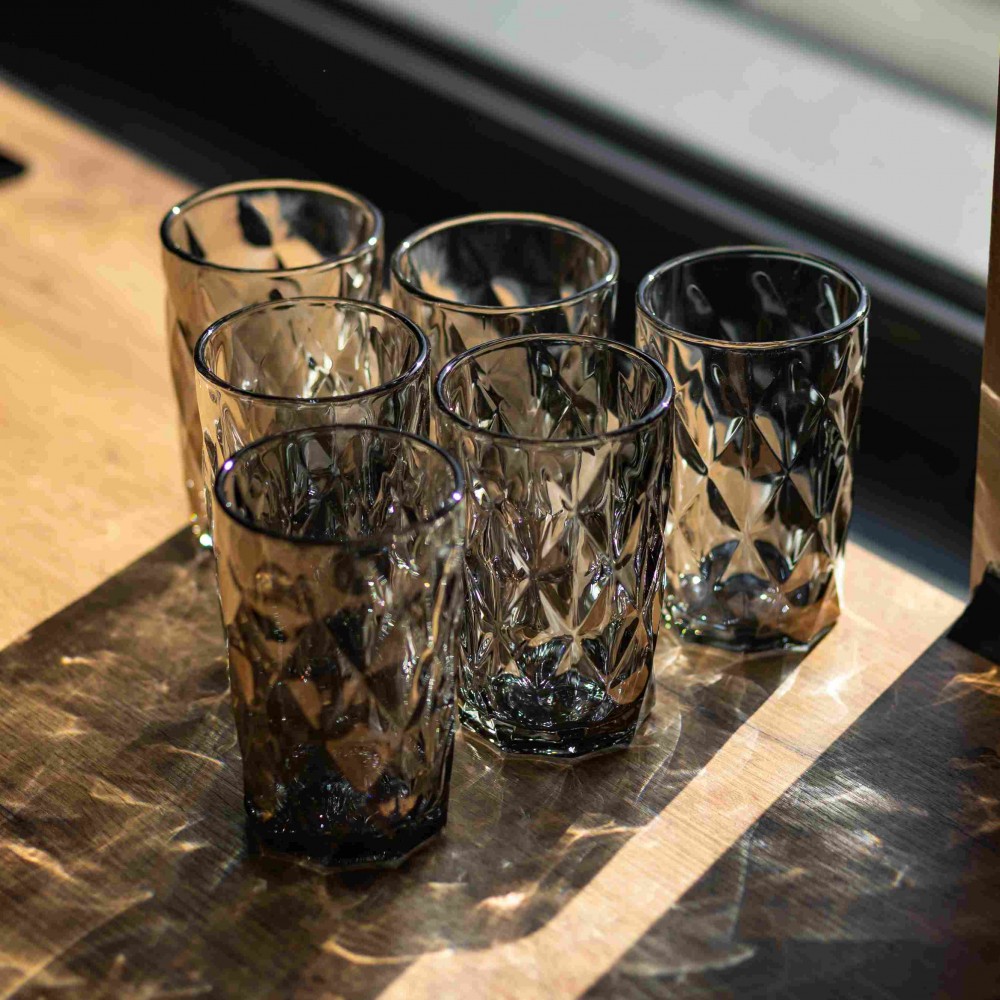 Набор стаканов Fractal 6 штук по 300 мл HP-19-270 прозрачный стаканы для напитков газянки лимонада