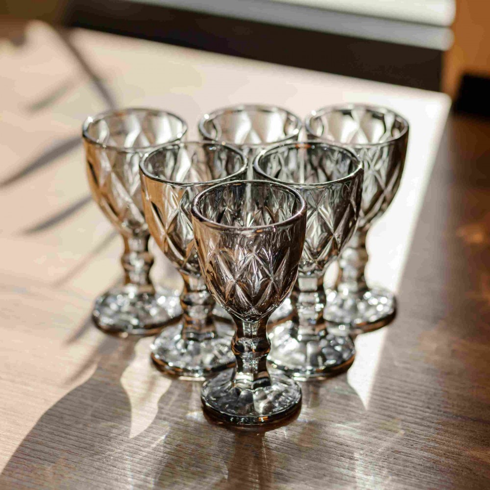 Набор рюмок Fractal 6 штук по 40 мл HP-19-272 прозрачный стаканы для крепких напитков шотов коктейлей