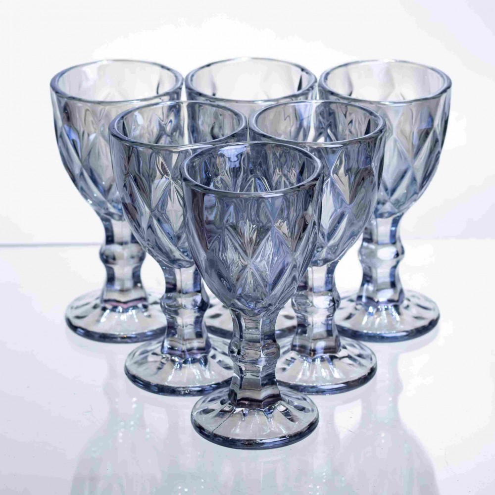 Набор рюмок Diamond Blue 6 штук по 40 мл HP-19-278 прозрачный рюмка для крепких напитков коктейлей шотов