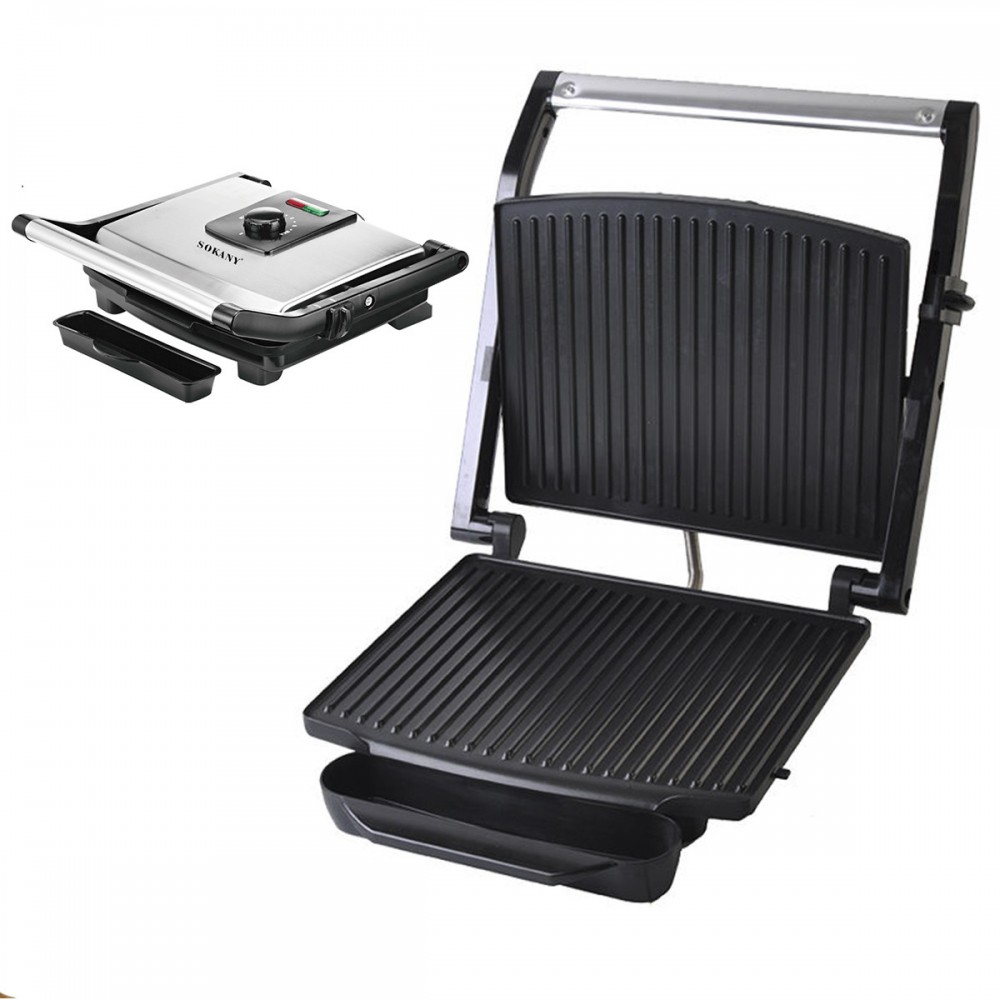Гриль контактный Sokany KJ202SS 2000 Вт