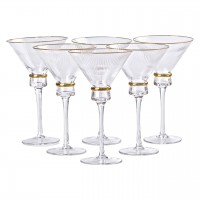Набор из шести бокалов для мартини объемом 300 мл (высокая ножка).