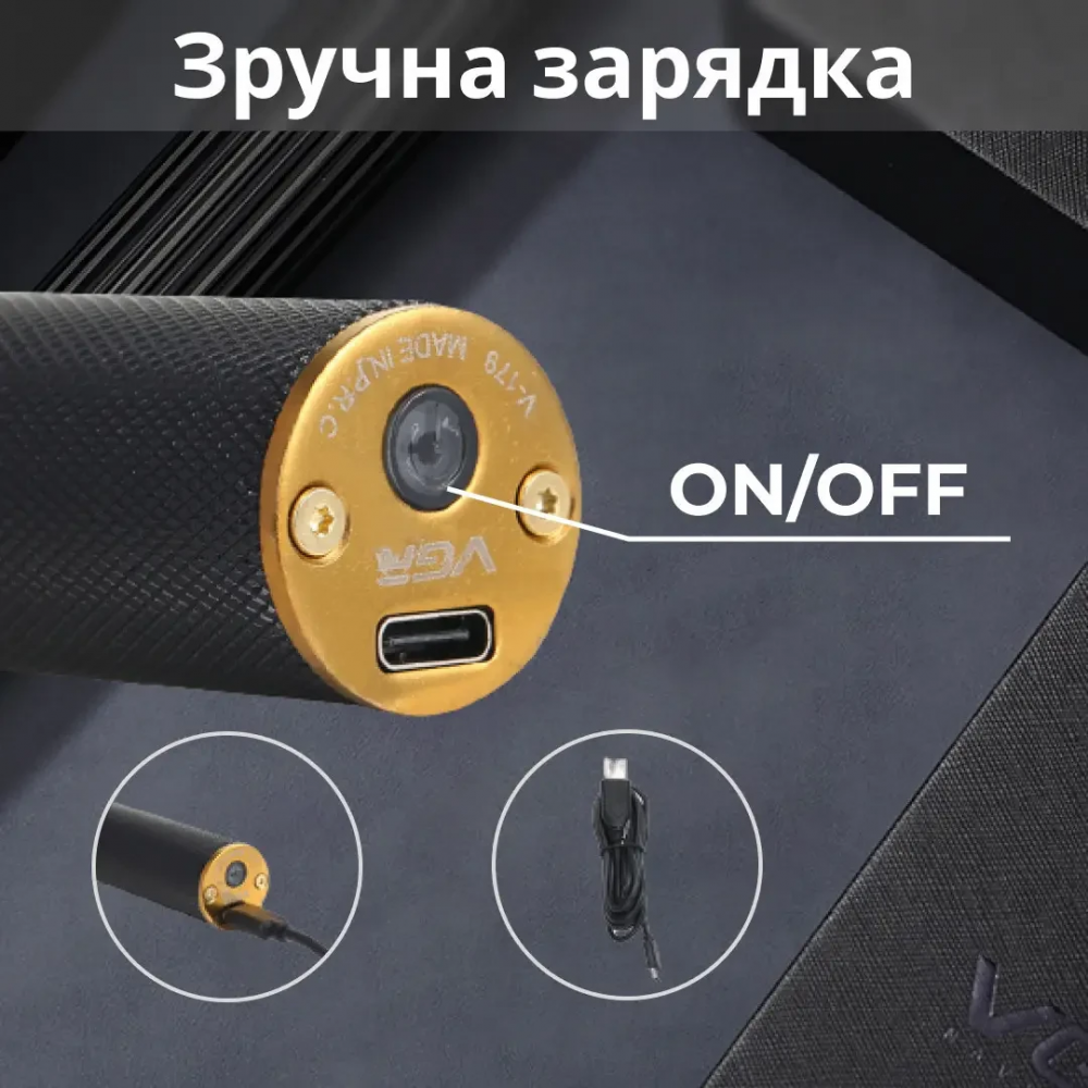 Триммер для стрижки VGR V-179 аккумуляторный с насадками, черный