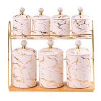 Набор для сыпучих продуктов на металической подставке 7 предметов по 300 мл и 700 мл