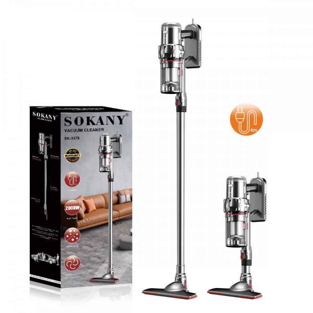 Безмешковый мощный вертикальный ручной пылесос Sokany SK-3378 2000 Вт для сухой уборки